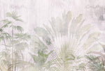 Tapet Personalizat Leaf cu frunze si plante tropicale estompate in fundal - FADED TROPICAL GREEN