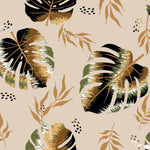 Tapet Personalizat Leaf cu frunze monstera in stil boho-tribal - BOHO RETRO MONSTERA