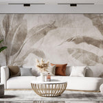 Tapet Personalizat Leaf cu frunze de bananier sepia - WALL BANANA TREE