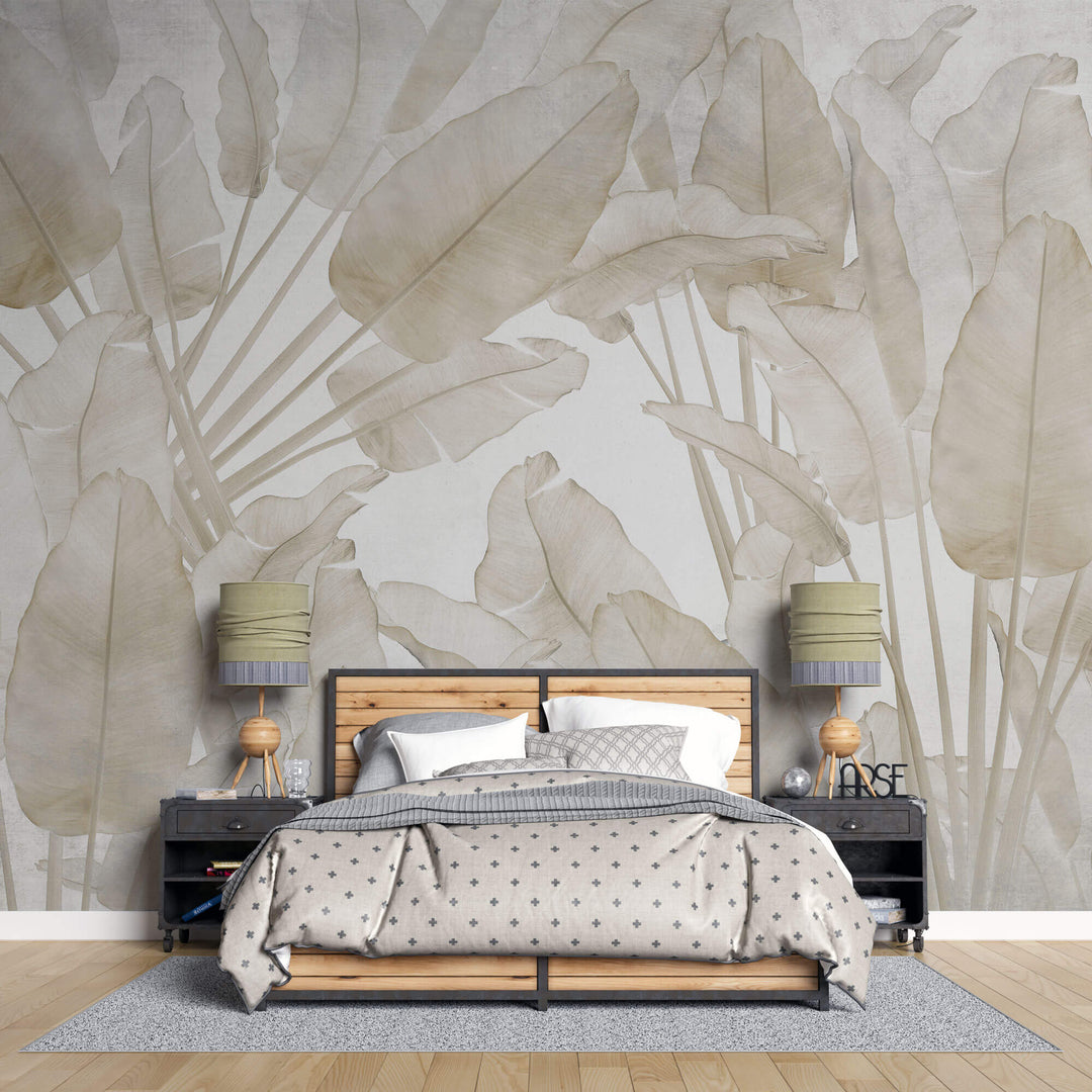 Tapet Personalizat Leaf cu frunze crem de bananier - COFFEE LEAVES