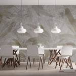 Tapet Personalizat Leaf cu frunze tropicale aramii pe fundal stucco crapat - LEAF CRACKS