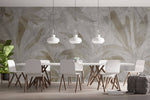 Tapet Personalizat Leaf cu frunze tropicale aramii pe fundal stucco crapat - LEAF CRACKS
