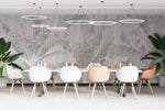 Tapet Personalizat Leaf cu frunze gri in dungi de plaster - STRIPED LEAVES