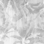 Tapet Personalizat Leaf cu frunze gri in dungi de plaster - STRIPED LEAVES