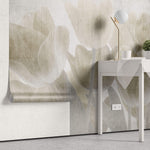 Tapet Personalizat Leaf cu lalele maronii cu textura liniara - CONCRETE TULIPS