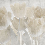 Tapet Personalizat Leaf cu lalele maronii cu textura liniara - CONCRETE TULIPS
