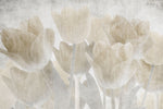 Tapet Personalizat Leaf cu lalele maronii cu textura liniara - CONCRETE TULIPS