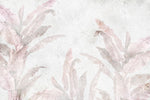 Tapet Personalizat Leaf cu frunze roz estompate in fundal de vopsea decorativa texturat - GRUNGE WALL LEAVES