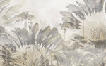 Tapet Personalizat Leaf cu copaci tropicali sepia si fundal texturat de linen - SAFARI DUST