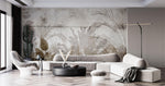 Tapet Personalizat Leaf cu frunze maronii pe un fundal de perete de ciment - CEMENT BLOCK LEAVES