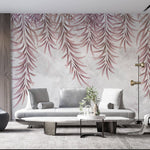 Tapet Personalizat Leaf cu frunze de palmier in nuante de roz - PINK WILLOW