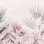 Tapet Personalizat Leaf cu frunze de palmier intr-un fundal roz texturat - DUSTY PINK CANVAS