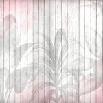 Tapet Personalizat Leaf cu frunze pe un fundal rozaliu de lemn alb vechi - WOODEN LEAVES PINK