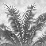 Tapet Personalizat Leaf cu palmieri alb negru texturati - THE GREY PALM