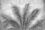 Tapet Personalizat Leaf cu palmieri alb negru texturati - THE GREY PALM