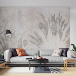 Tapet Personalizat Leaf cu frunze etompate in textura de stucco - BURNISHED BANANA TREES