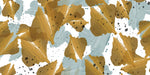 Tapet Personalizat Leaf cu frunze abstracte in nuante aramii si albastre - ABSTRACT MUSTARD LEAVES