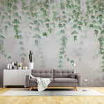 Tapet Personalizat Leaf cu frunze mici verzi cazatoare estompate - STAMP WATERCOLOR LEAVES
