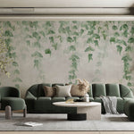 Tapet Personalizat Leaf cu frunze mici verzi cazatoare estompate - STAMP WATERCOLOR LEAVES