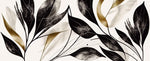 Tapet Personalizat Leaf cu frunze texturate in nuante de negru - BLACK TEXTURED LEAVES