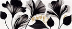 Tapet Personalizat Leaf cu frunze abstracte texturate in nuante de negru - BLACK BLOOM FLOWERS