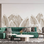 Tapet Personalizat Leaf cu frunze de bananier in nuante bej sepia - BEIGE CALADIUM