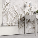 Tapet Personalizat Leaf cu bananieri in nuante de gri - BEIGE LEAF COLLAGE
