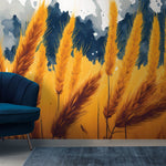 Tapet Personalizat Leaf cu spic de grau intr-o ilustratie pictata - CONTRAST WHEAT