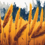 Tapet Personalizat Leaf cu spic de grau intr-o ilustratie pictata - CONTRAST WHEAT