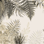 Tapet Personalizat Leaf cu plante tropicale in nuante de bej - OUTLINED LEAVES