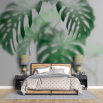 Tapet Personalizat Leaf cu frunze de monstera intr-un fundal opac - FOGGY MONSTERA