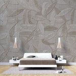 Tapet Personalizat Leaf cu frunze de bambus bej intr-o textura embosata - EMBOSSED BAMBOO