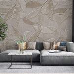 Tapet Personalizat Leaf cu frunze de bambus bej intr-o textura embosata - EMBOSSED BAMBOO