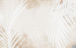 Tapet Personalizat Leaf cu frunde de palmier albe pe un fundal pastel watercolor - PEACHY WATERCOLOR PALM