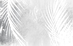 Tapet Personalizat Leaf cu frunde de palmier albe pe un fundal gri watercolor - GREY WHITE PALM
