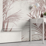 Tapet Personalizat Leaf cu frunde abstracte de palmier in nuante rosiatice - BOHO PINK PALM