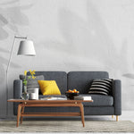 Tapet Personalizat Leaf cu umbre de frunze pe un perete alb texturat - STUCCO SHADOWS