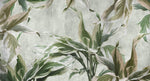 Tapet Personalizat Leaf cu plante verzi pe un fundal gri texturat - GREEN DRACAENA