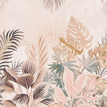 Tapet Personalizat Leaf cu frunze roz pastel intr-un fundal texturat - PAPER LIKE TROPICAL