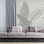 Tapet Personalizat Leaf cu frunze pastel cu textura de fundal - HEAVENLY LEAF