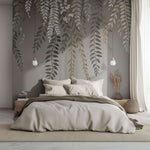 Tapet Personalizat Leaf cu frunze curgatoare texturate - HANGING ABSTRTACT LEAVES