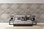 Tapet Personalizat Leaf cu frunze evantai cu textura abstracta - LIQUID SHELL LEAF