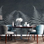 Tapet Personalizat Leaf cu frunze de feriga pe un fundal de stucco - STUCCO FERN