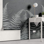 Tapet Personalizat Leaf cu frunze de feriga pe un fundal de stucco - STUCCO FERN