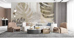 Tapet Personalizat Leaf cu frunze de monstera in nuante aurii - MIXED TEXTURE MONSTERA