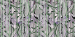 Tapet Personalizat Leaf cu frunze verzi si fundal mov cu model abstract - LILAC DRAPES