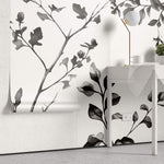 Tapet Personalizat Leaf cu frunze de stejar in alb negru - OAK MINIMALIST LEAVES