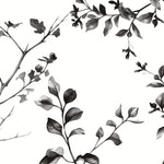 Tapet Personalizat Leaf cu frunze de stejar in alb negru - OAK MINIMALIST LEAVES