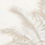 Tapet Personalizat Leaf cu frunze de palmier albe intr-un fundal bej - SPRAY PALMS