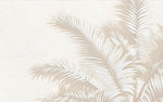 Tapet Personalizat Leaf cu frunze de palmier albe intr-un fundal bej - SPRAY PALMS